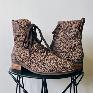 Lucky Brand | Animal Print Hestawn Combat Moto Boots